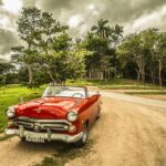 oldtimer, car wallpapers, car, old car, convertible, red car, shiny car, retro, classic, vintage, vintage car, automotive, automobile, parked car, nature, forest, cuba