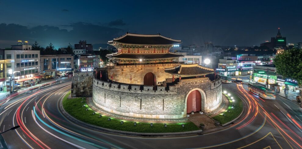mars, paldalmun gate, unesco, korea, cultural heritage, suwon, palace, night view, light, night, in the evening, oriental, asia, tour, tourism, korea, korea, korea, korea, korea, suwon