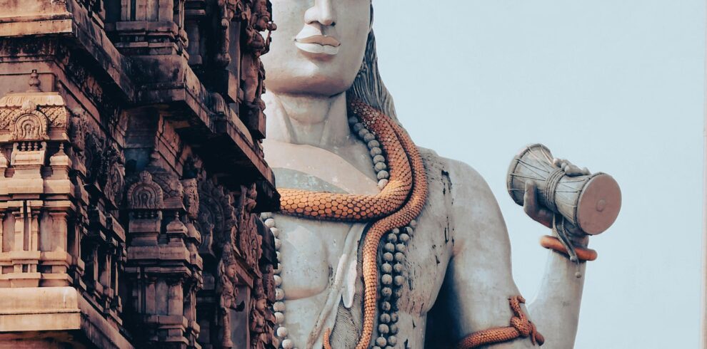 Monumental statue of Lord Shiva at Murdeshwar Temple, Karnataka, India.