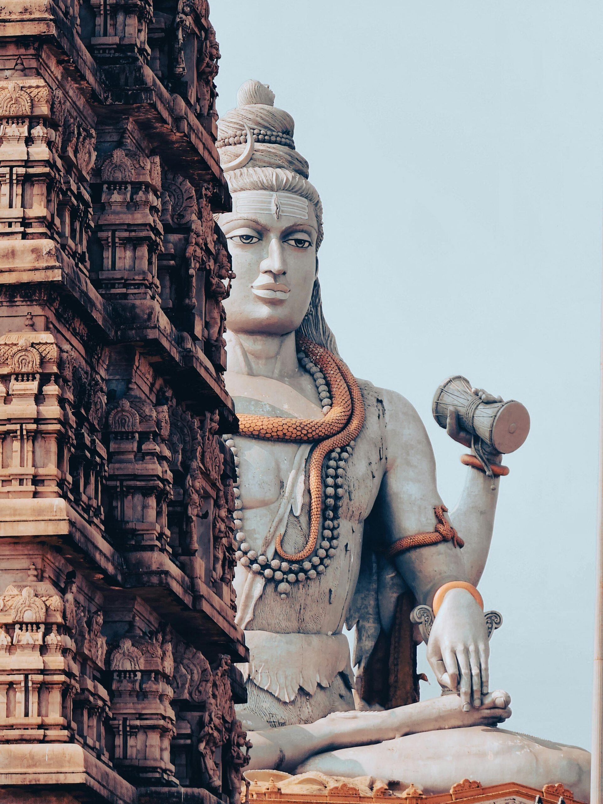 Monumental statue of Lord Shiva at Murdeshwar Temple, Karnataka, India.