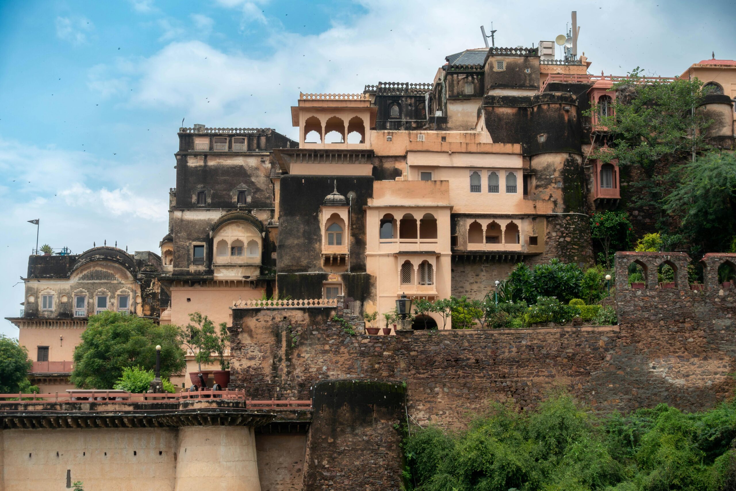 Majestic view of Neemrana Fort-Palace, a heritage monument showcasing Rajasthan's rich culture.