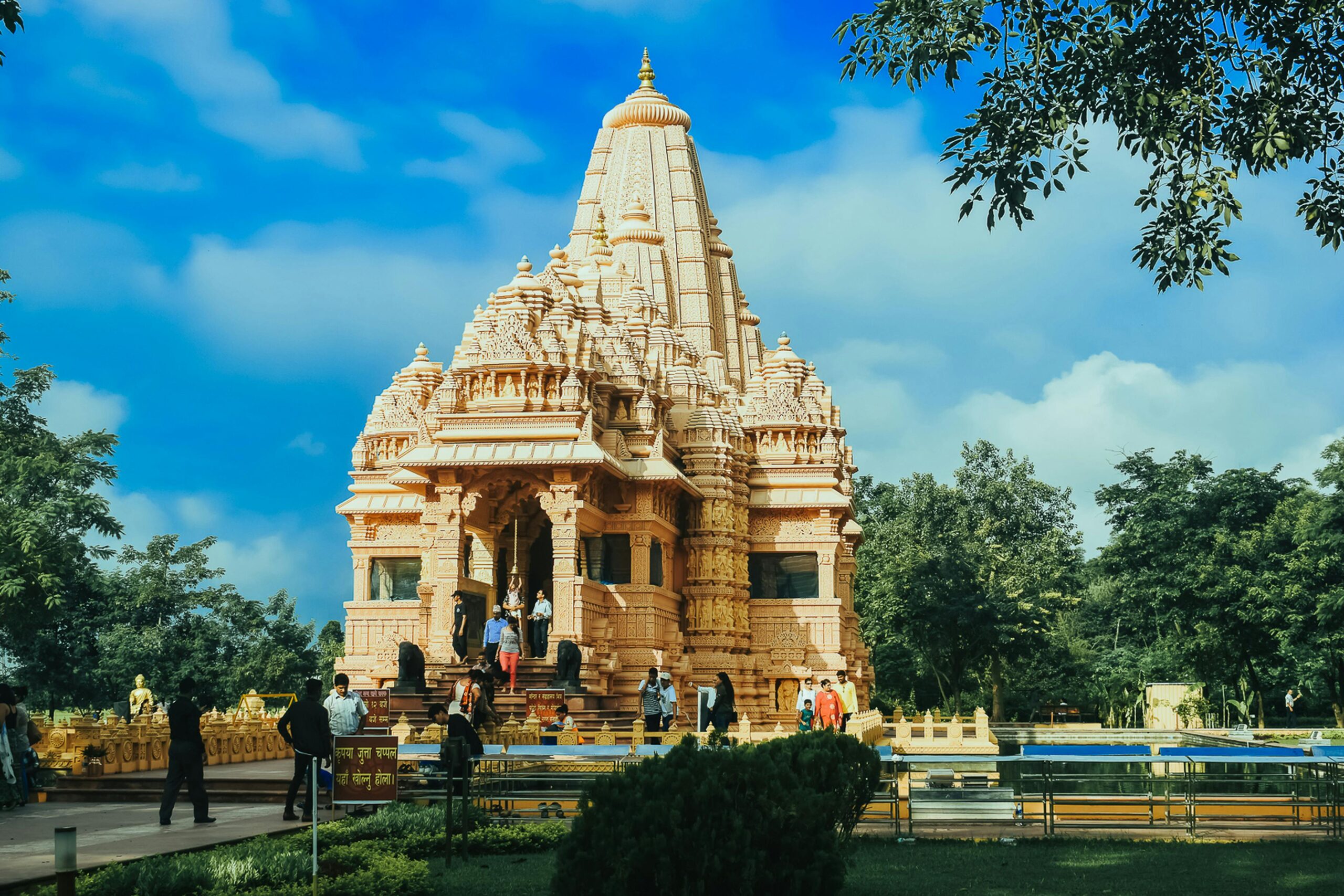 A captivating view of the Shashwat Dham, a famous Hindu temple in Devachuli, Nepal.