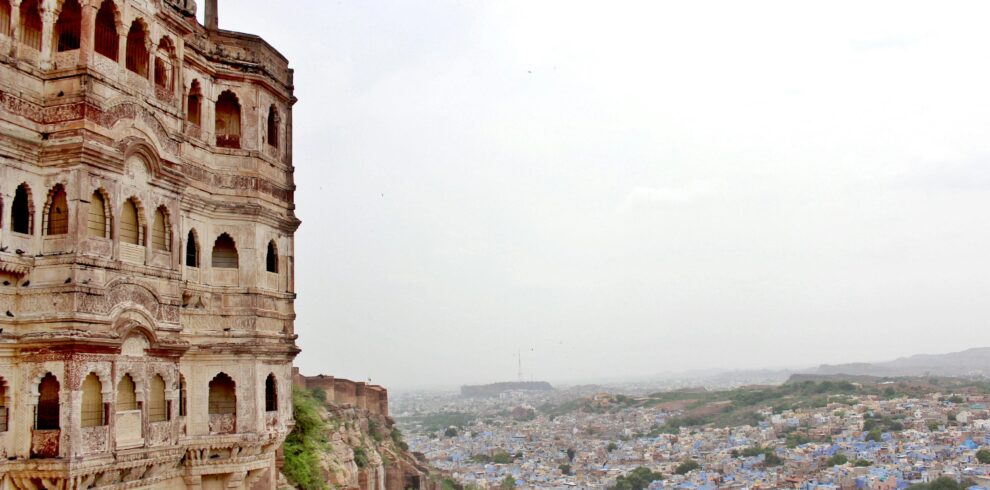 Stunning view of Mehrangarh Fort and the Blue City of Jodhpur, Rajasthan.
